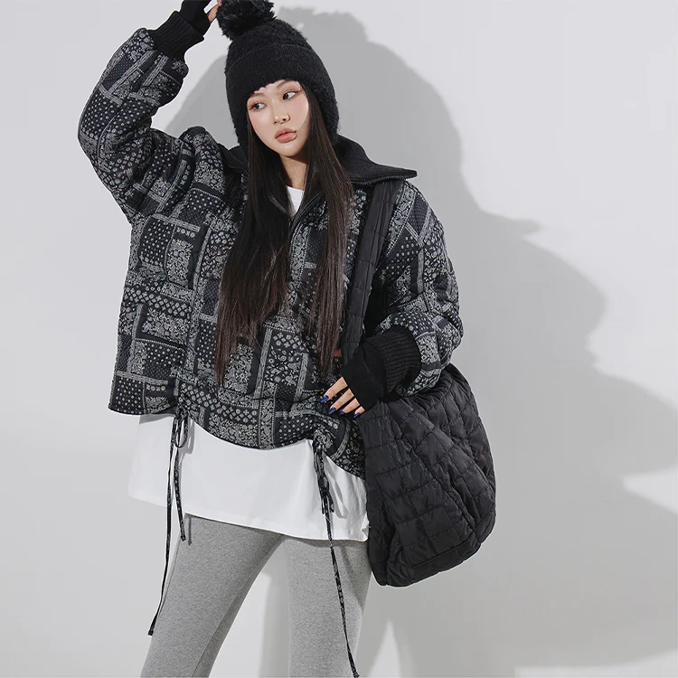 J1740 Paisley String Zip Up Jacket - Image 2
