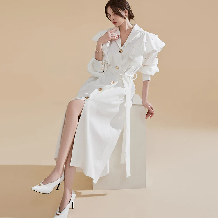J1822 Frill Coat with Belt - Image 2