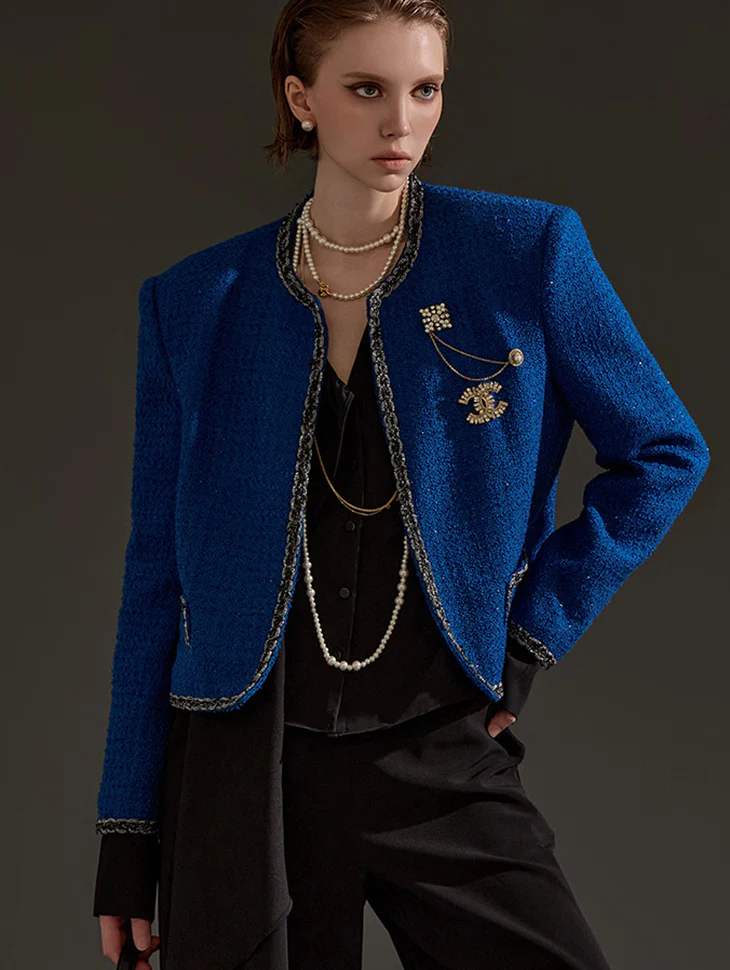 J1955 Tweed Color Contrasting Jacket
