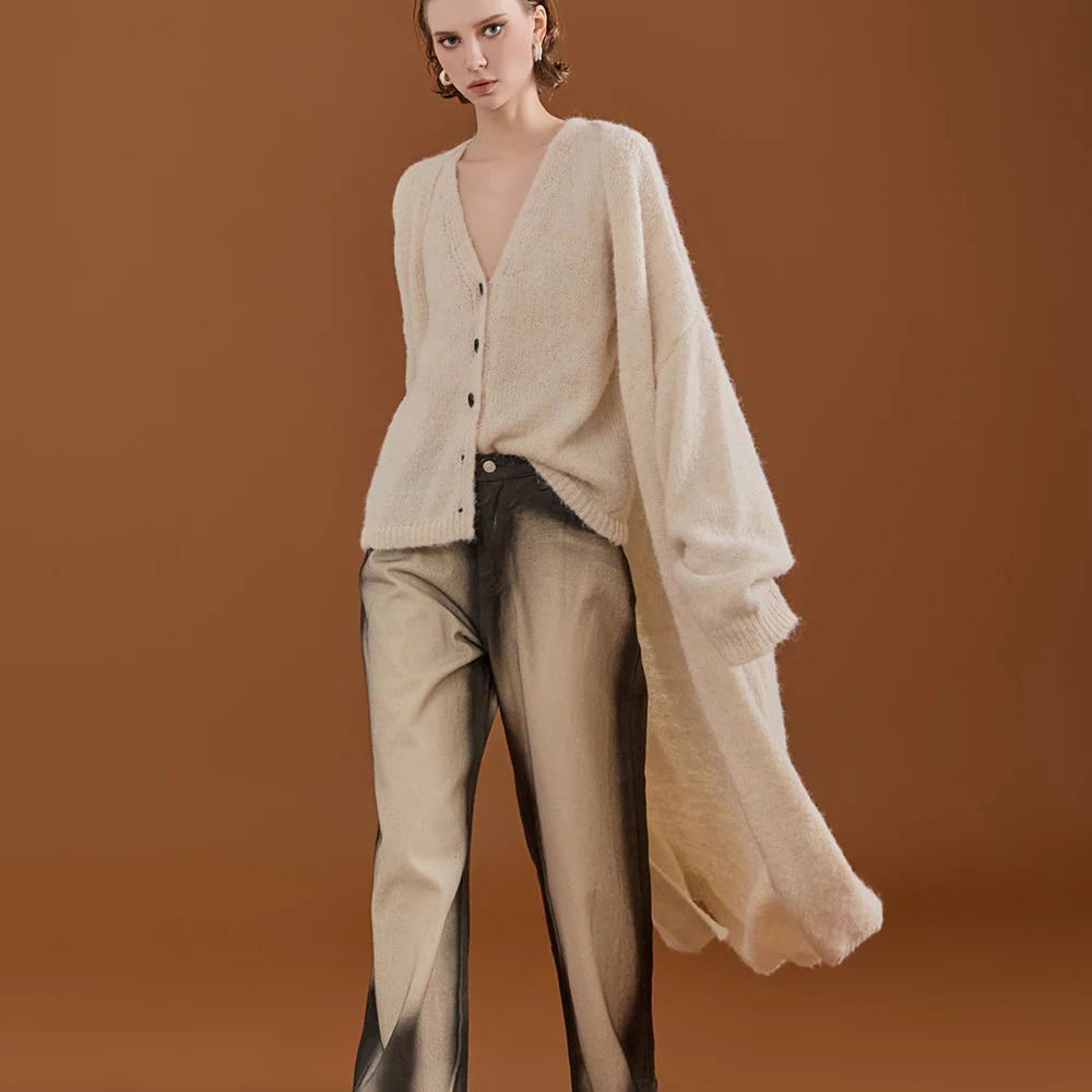 J2025 Vest Set Knit Long Cardigan - Image 2