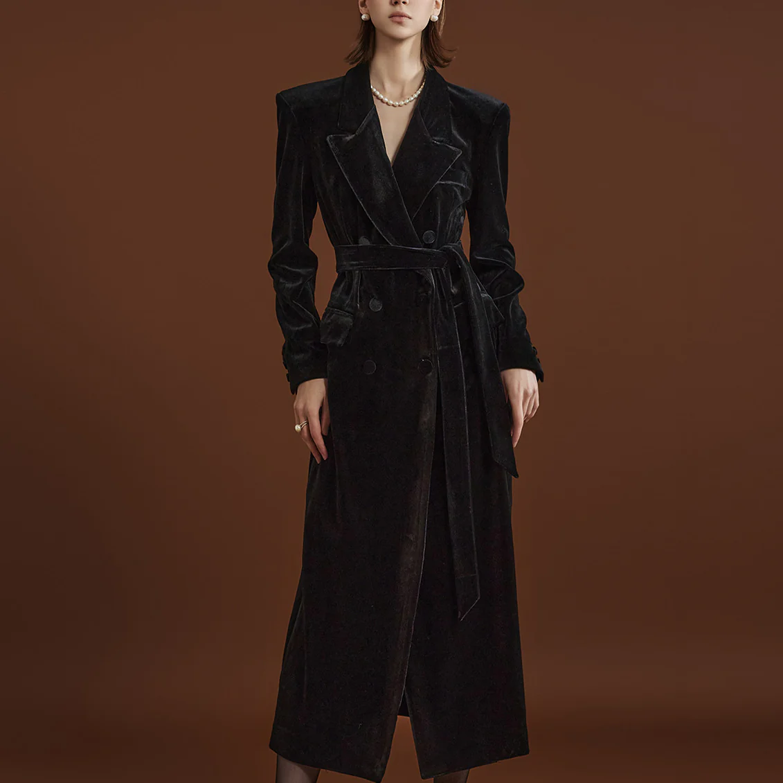 J2078 Double Button Coat With Strap - Image 2
