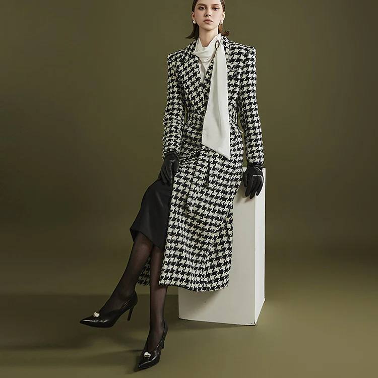 J2078 Double Button Coat With Strap - Image 2