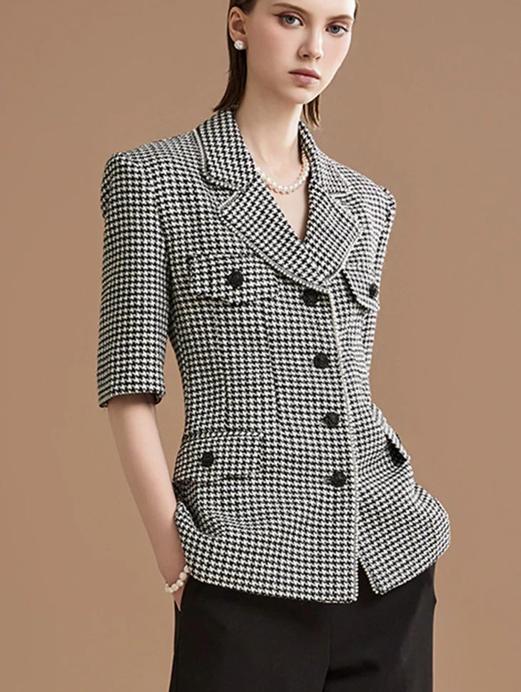 J2257 Tweed Short Sleeve Jacket