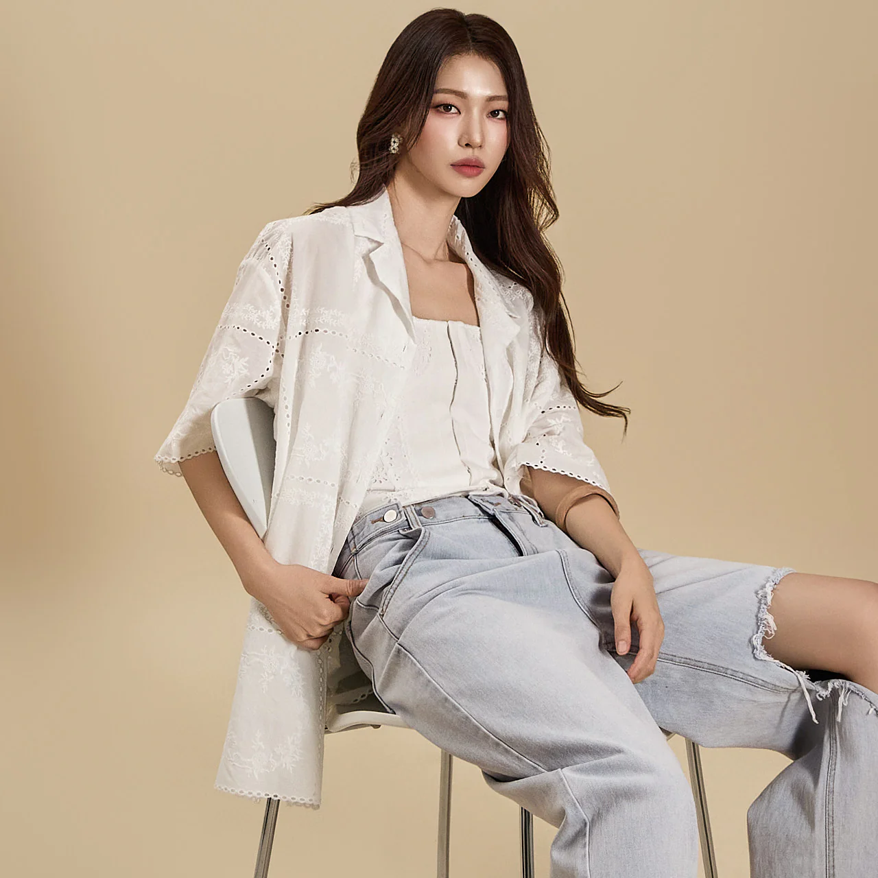 J2346 Embroidered Shirt Jacket - Image 2