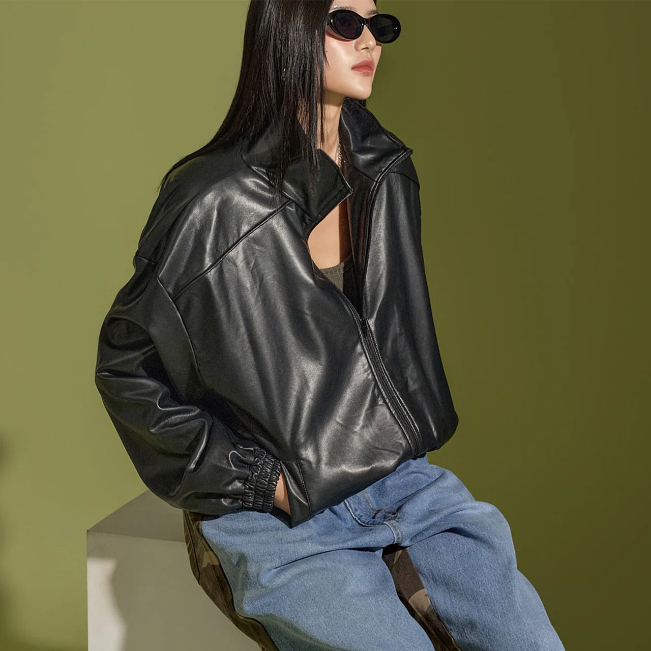 J2354 Leather Jumper Jacket - Image 2