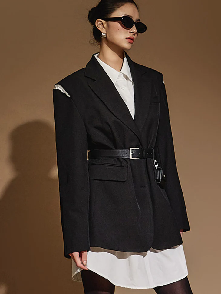 J2365 Shoulder Slit Jacket
