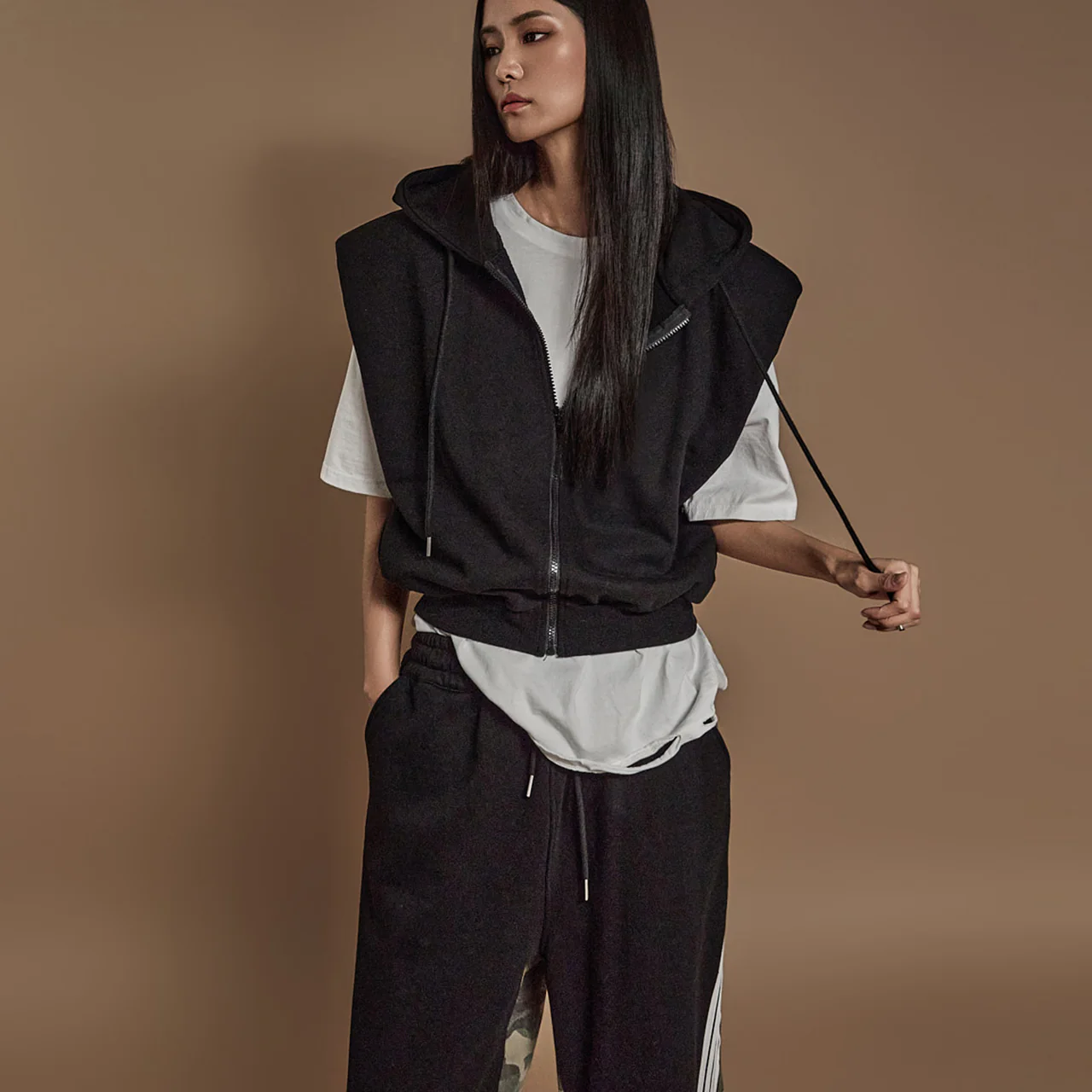 J2410 Vest Hooded Zip-Up Jacket - Image 2