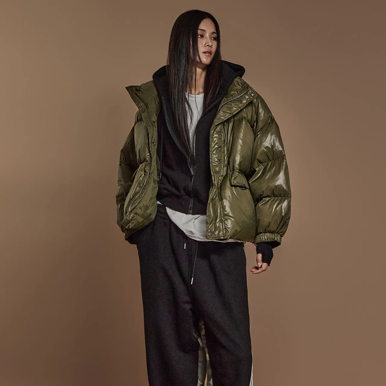 J2444 Glossy Padded Jacket - Image 2
