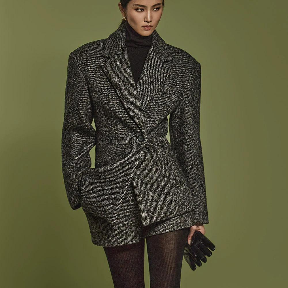 J2451 Herringbone Wool Jacket - Image 2
