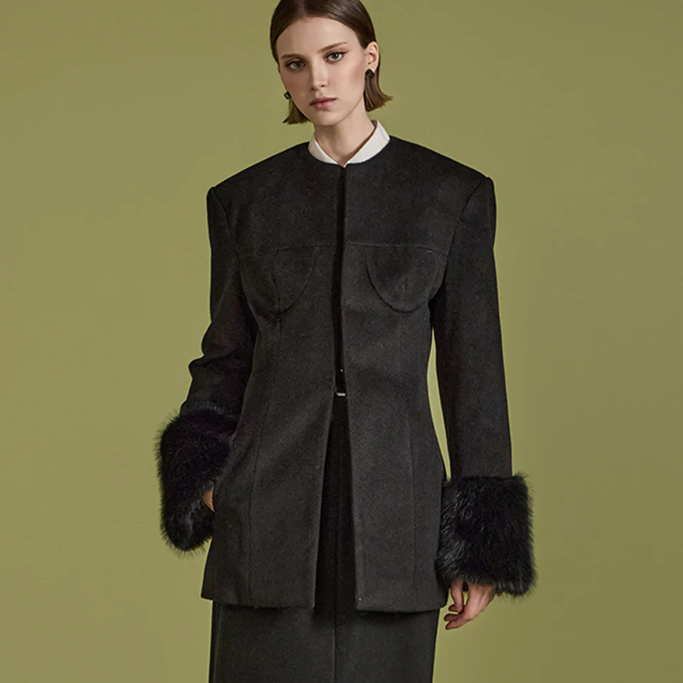 J2460 Sleeve fur Jacket - Image 2