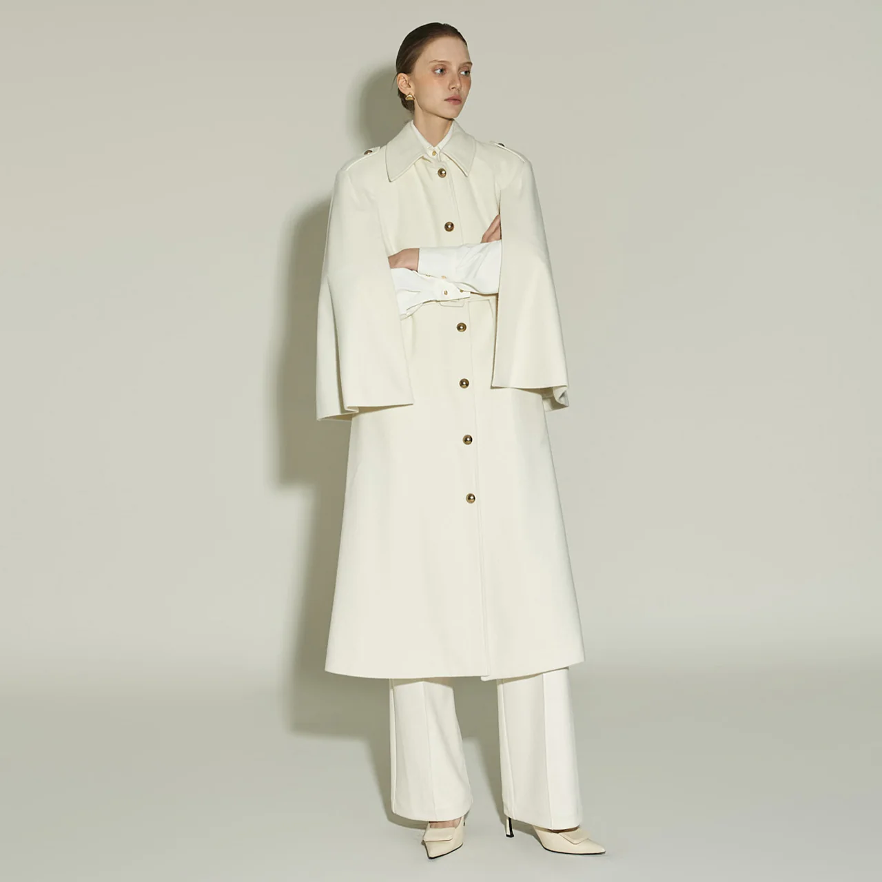 J2465 Cape Coat With Belt - Image 2