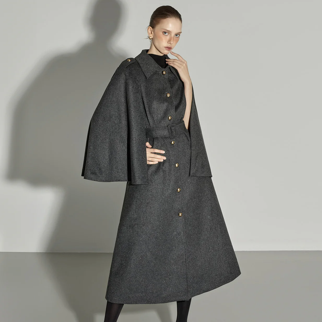 J2465 Cape Coat with Belt - Image 2
