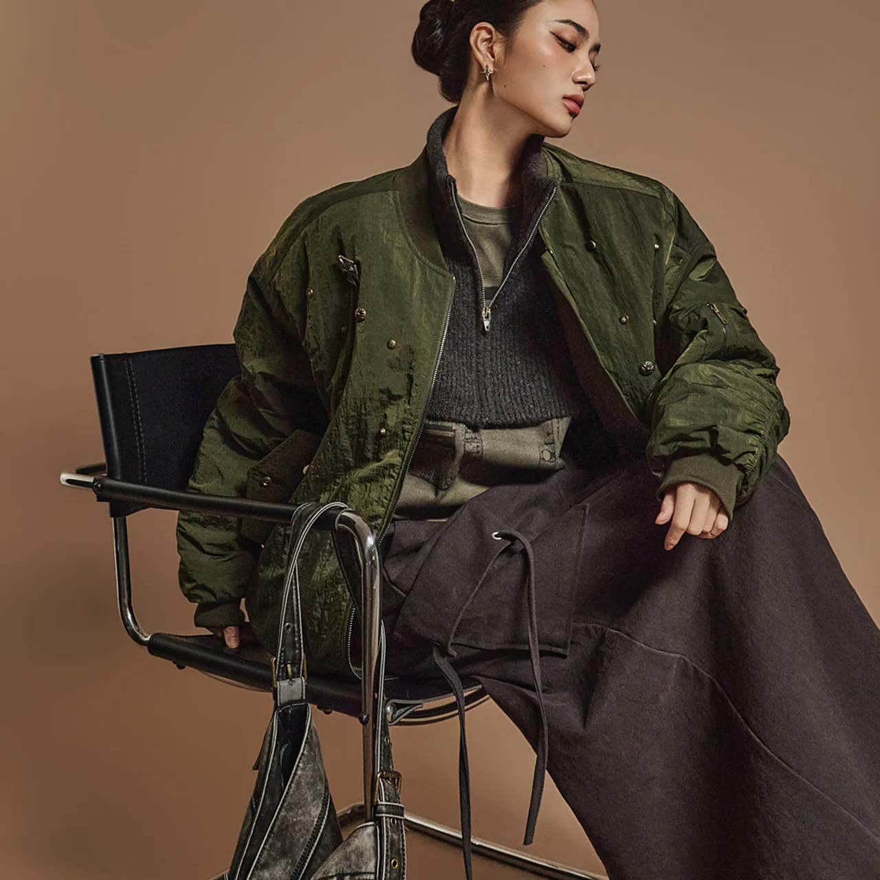 J2470 Stud Point Bomber Jacket - Image 2