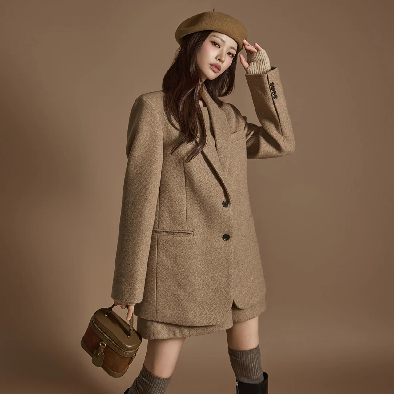 J2480 Woolen Quilted Jacket - Image 2