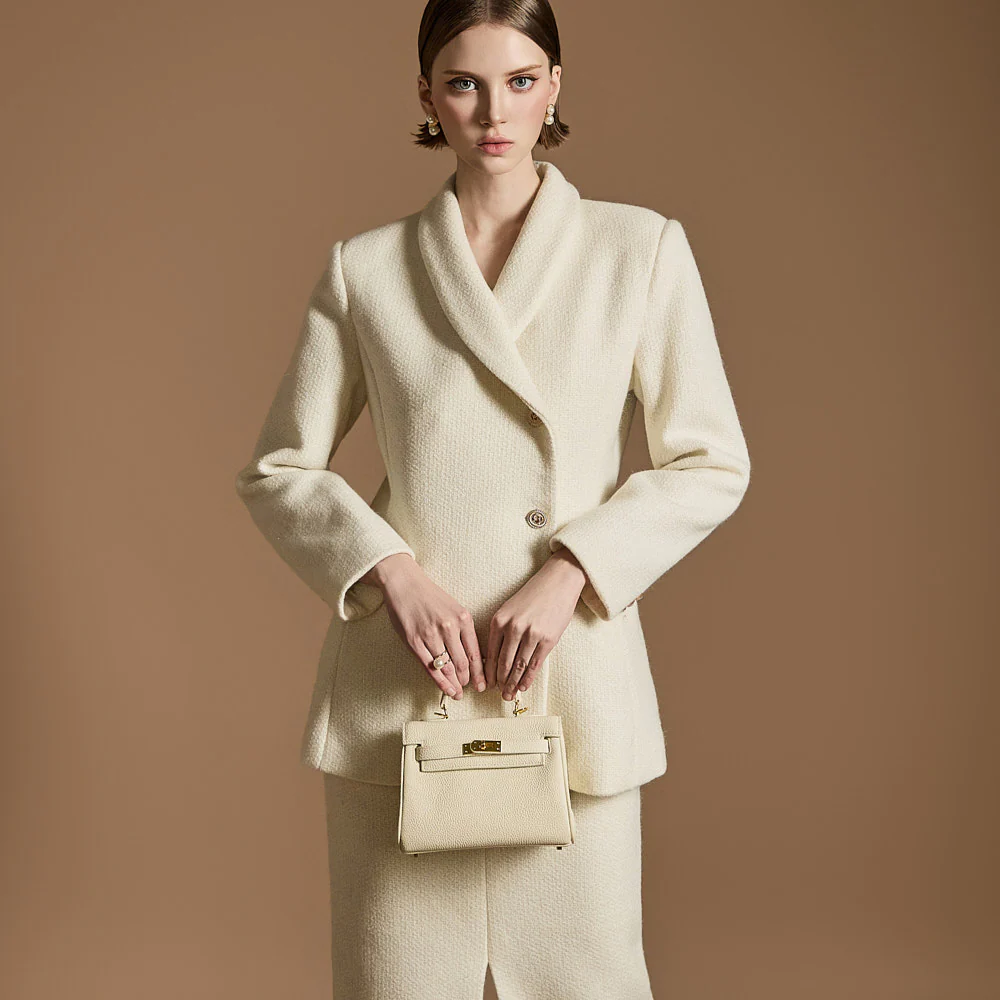 J2498 Tweed Shawl Collar Jacket - Image 2
