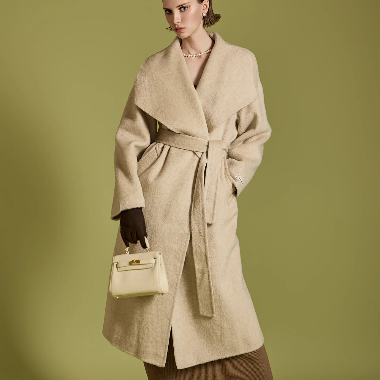 J2504 Wool Coat With Belt - Image 2