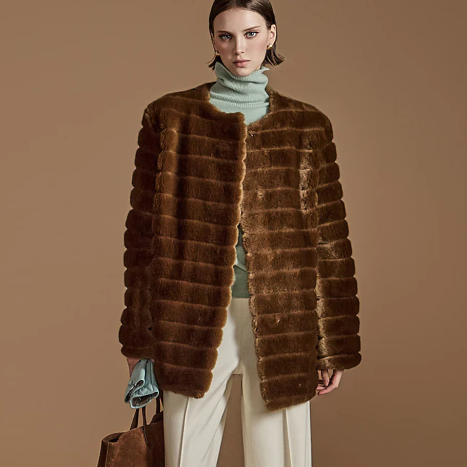 J2523 Faux Fur Coat - Image 2