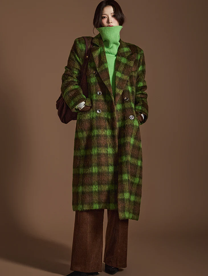 J2527 Plaid Double Coat