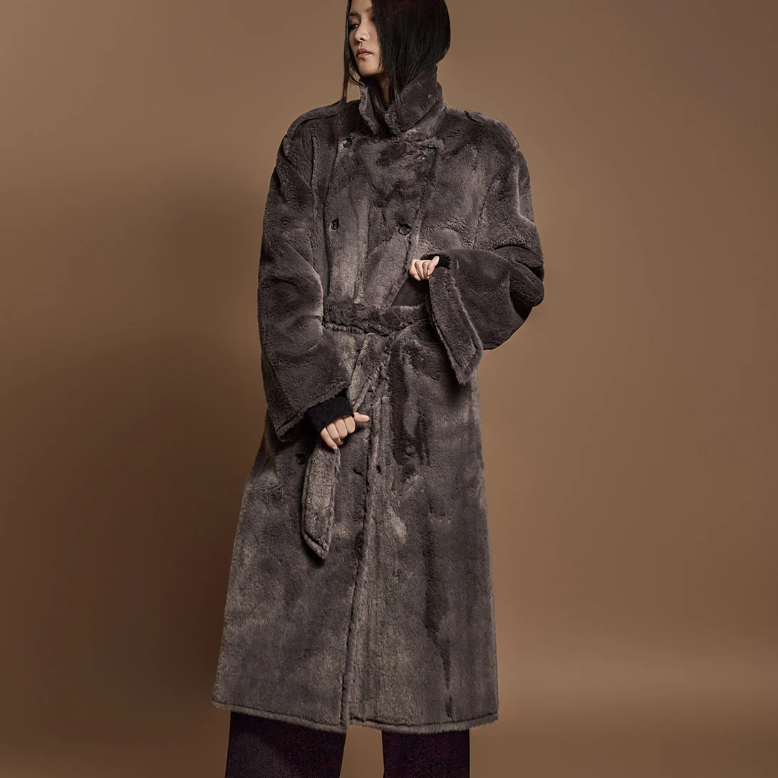 J2542 Shearling Jacket With Belt - Image 2