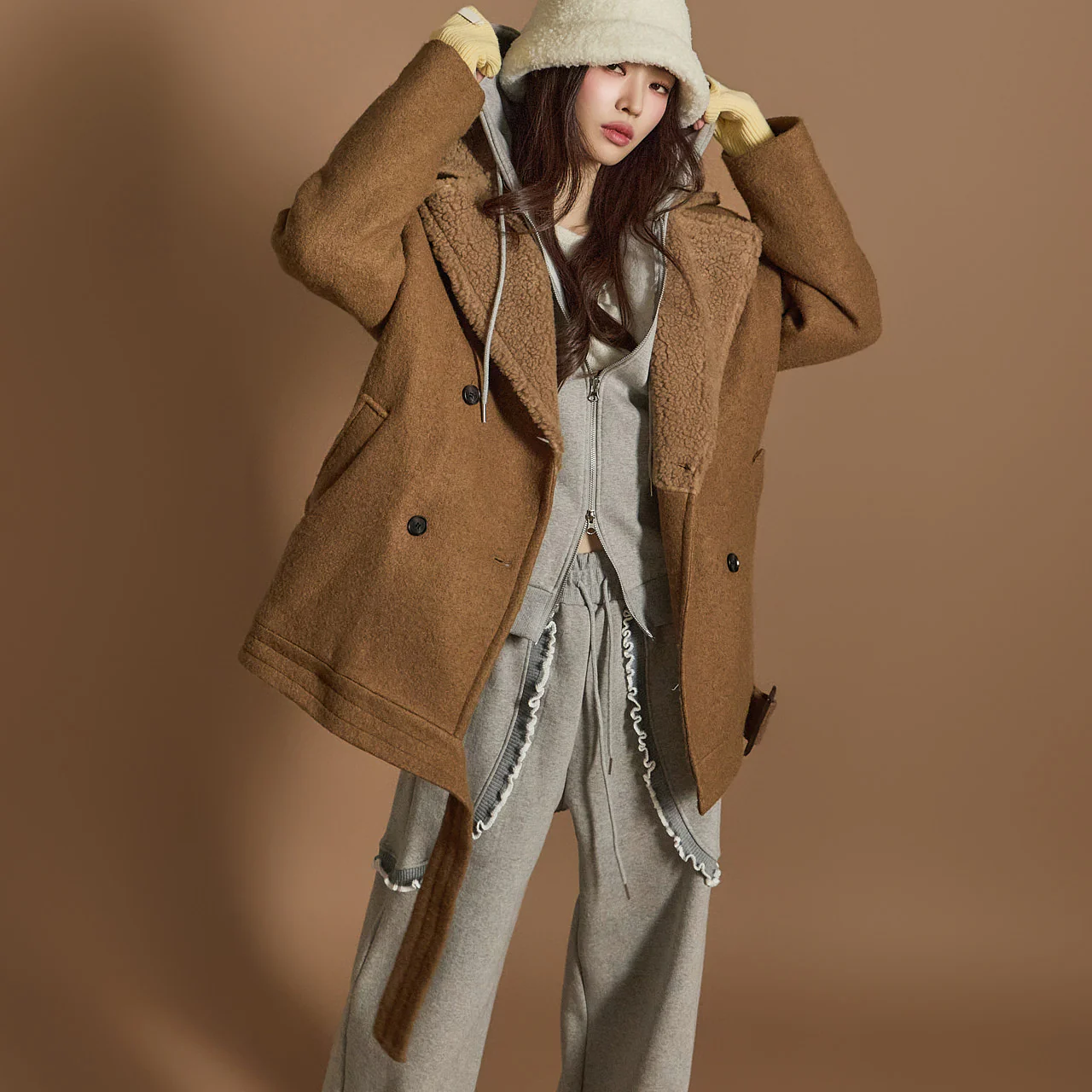 J2557 Belted Quilted Coat - Image 2