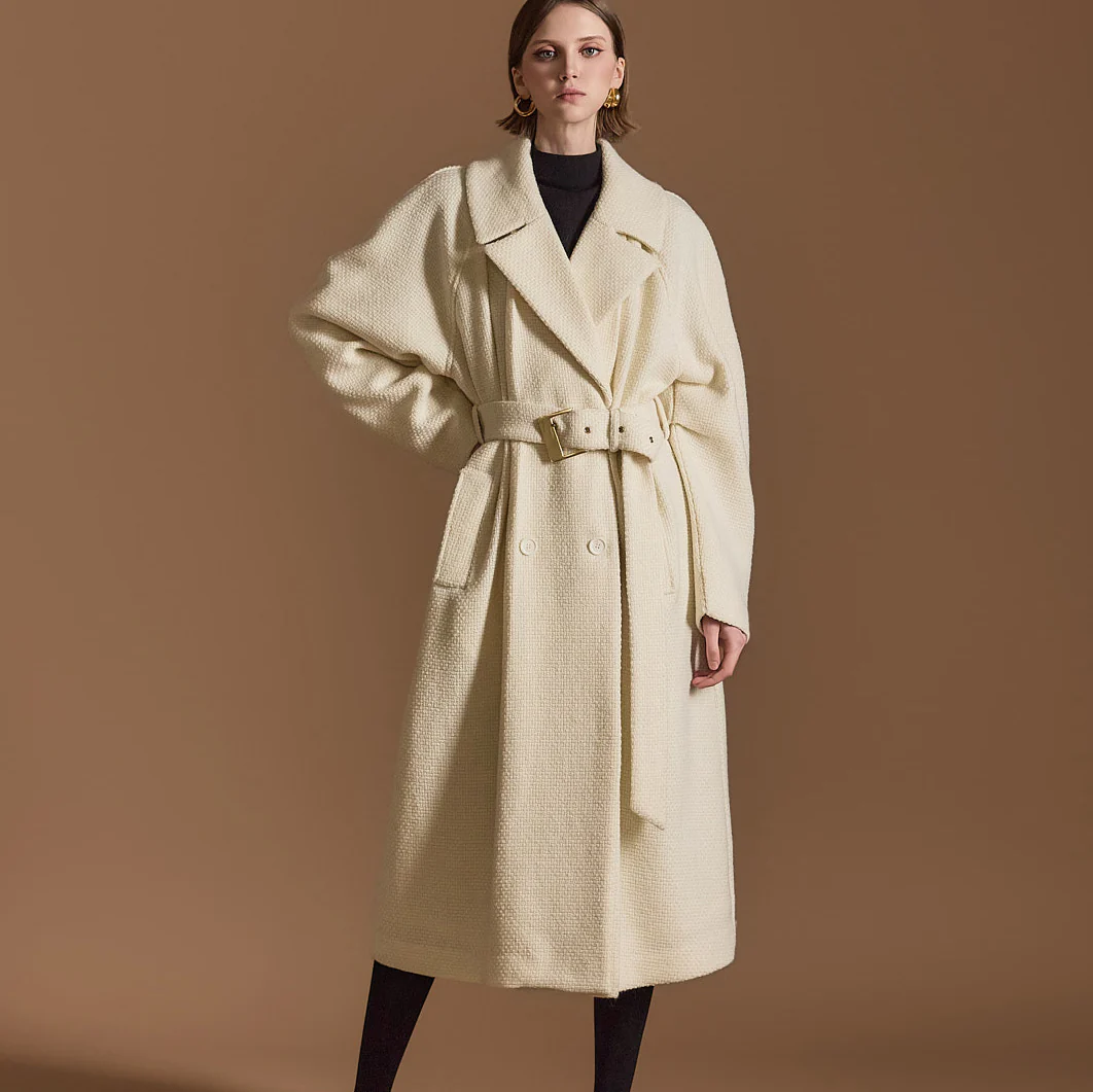 J2598 Wool Coat With Belt - Image 2