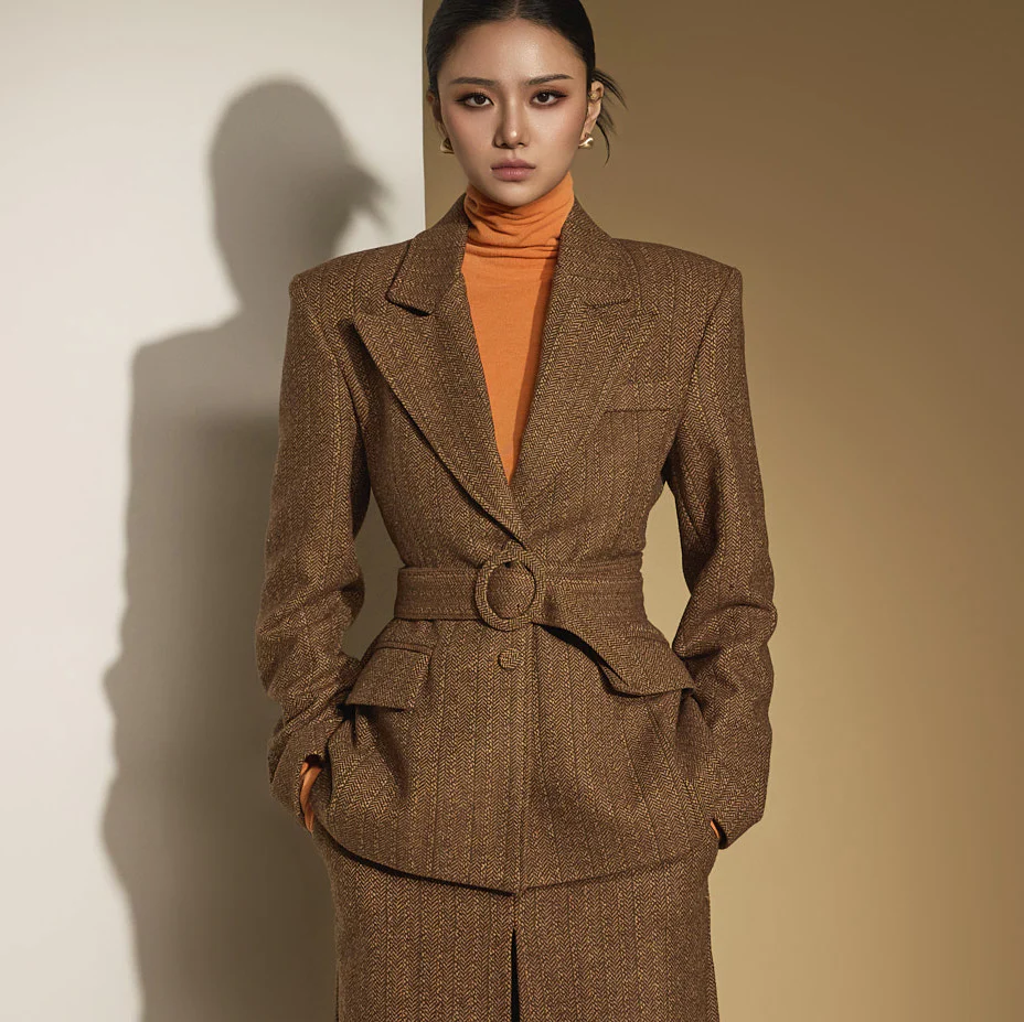 J2626 Wool Jacket With Belt - Image 2
