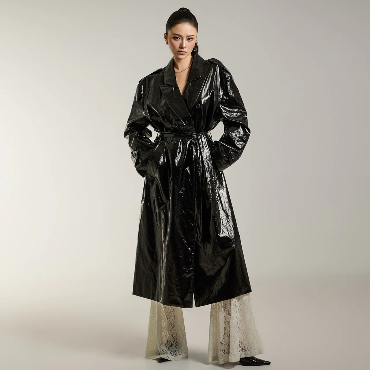 J2670 Trench Coat with Belt - Image 2