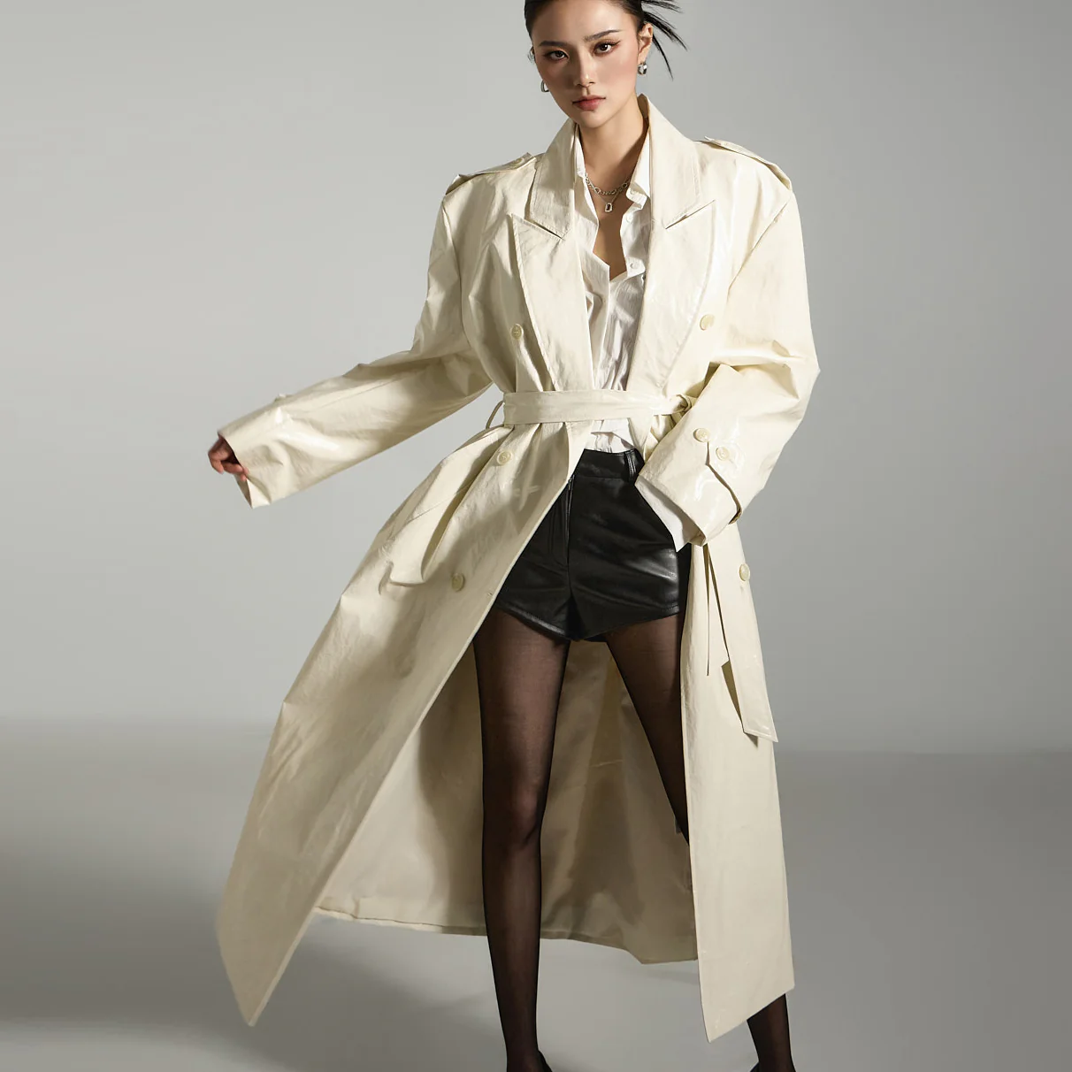 J2670 Trench Coat with Belt - Image 2