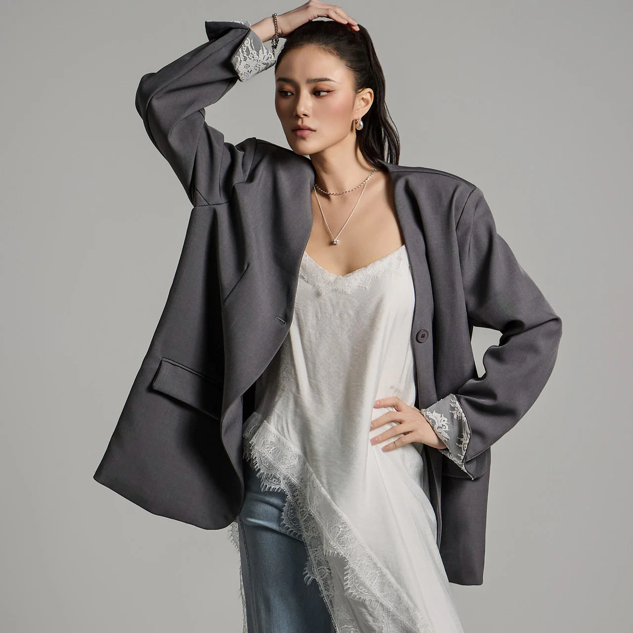 J2690 Lace Jacket with Strap - Image 2