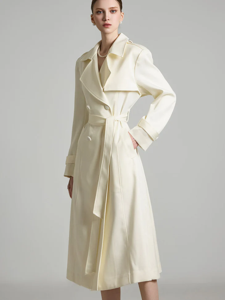 J2703 Satin Trench Coat