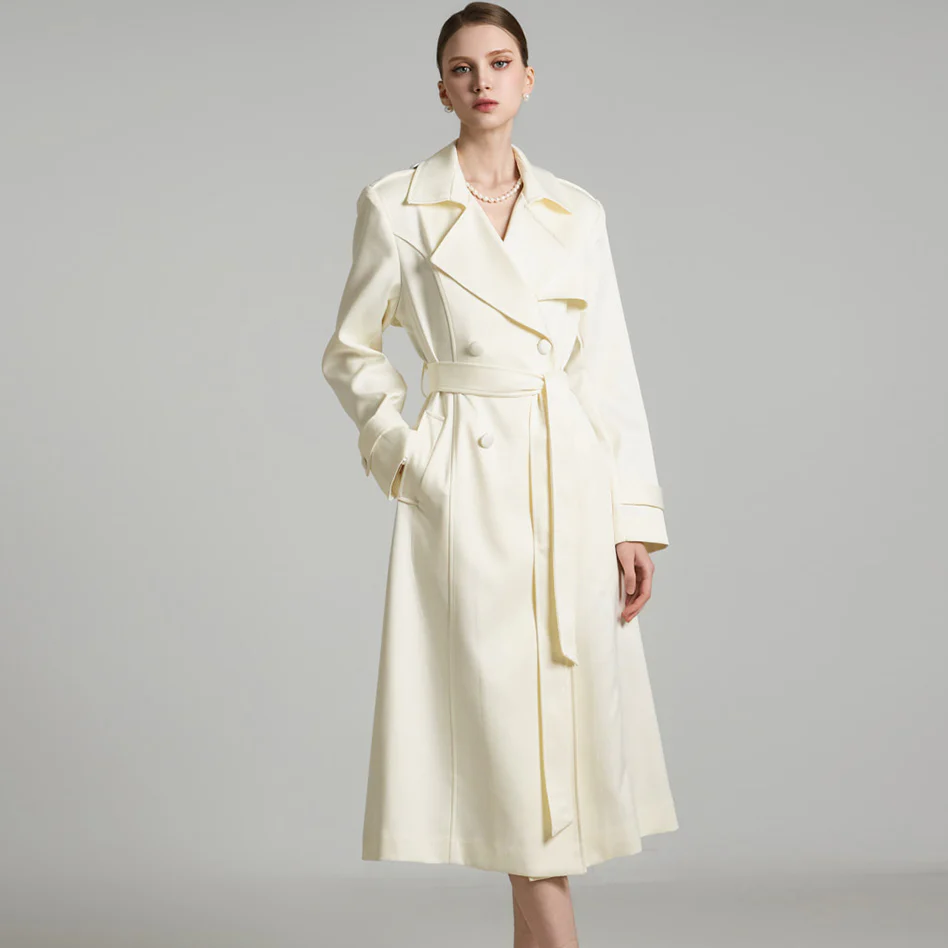J2703 Satin Trench Coat - Image 2