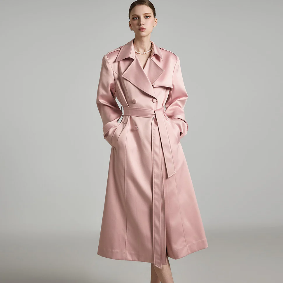 J2703 Satin Trench Coat - Image 2