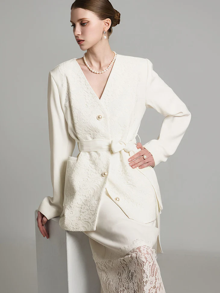 J2704 Lace Jacket with Belt