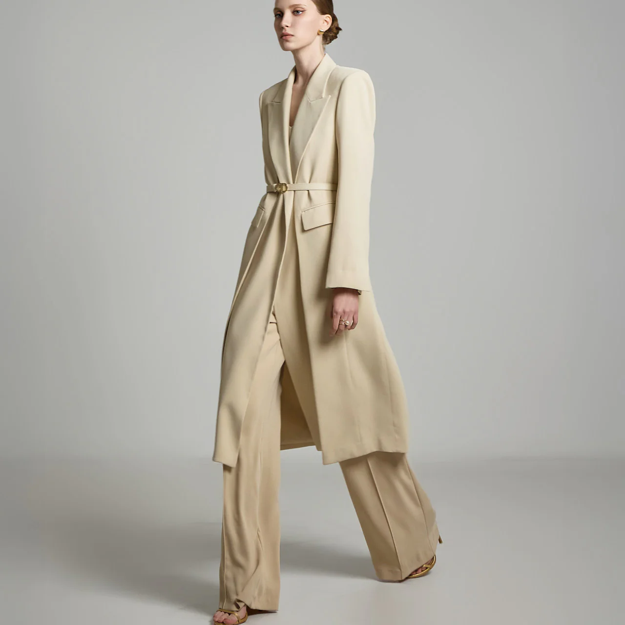 J2726 Long Jacket with Belt - Image 2