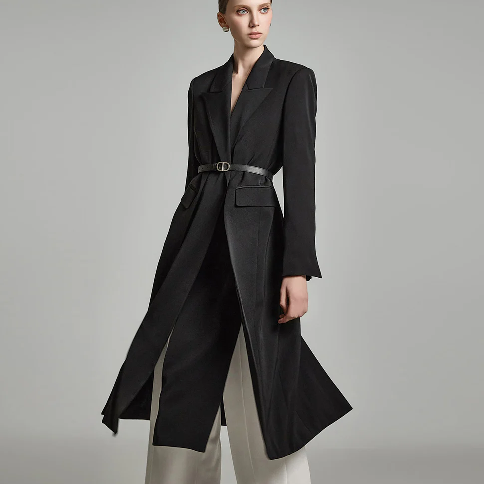 J2726 Long Jacket with Belt - Image 2