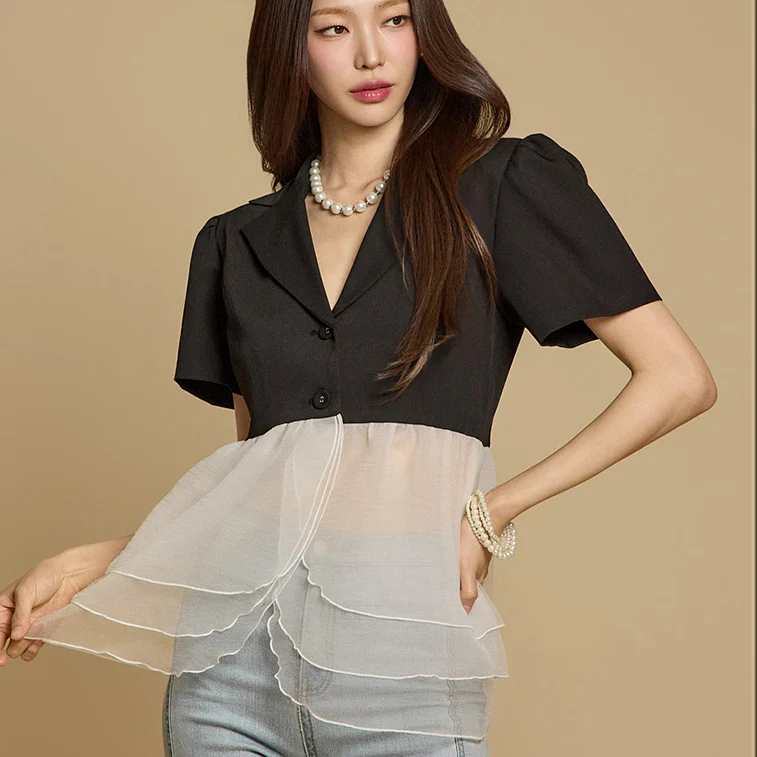 J2767 Tulle Layered Jacket - Image 2