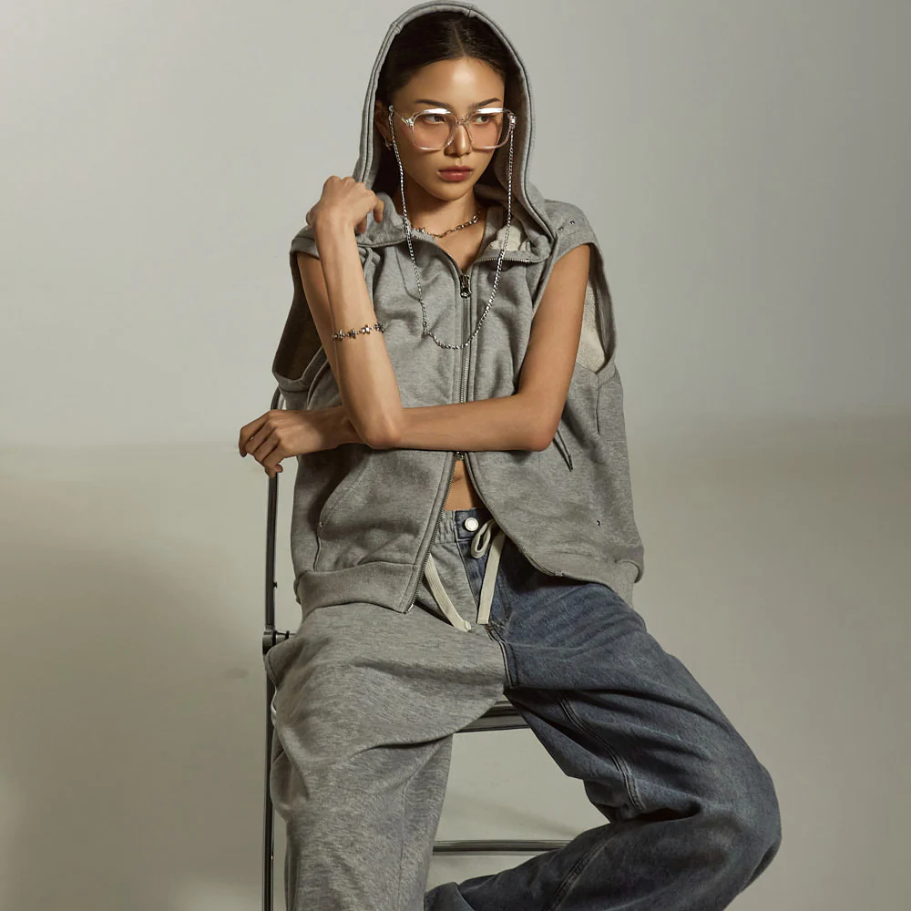 J2800 Hooded Vest Zip-Up Jacket - Image 2