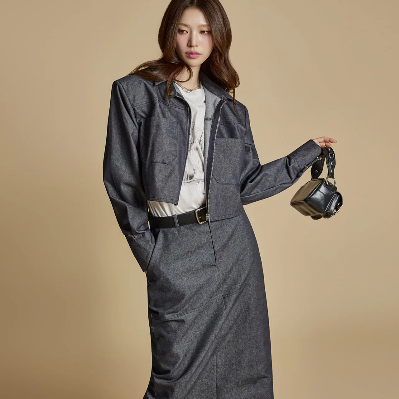 J2812 Cropped Zip-Up Jacket - Image 2