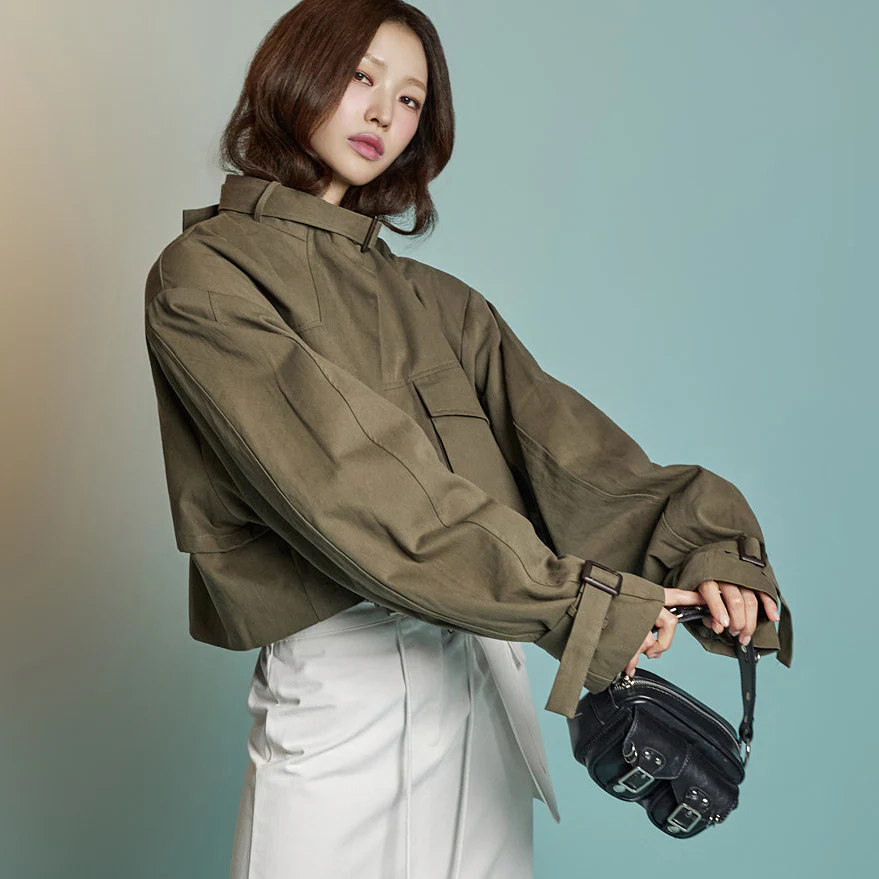 J2816 Cropped Bomber Jacket - Image 2