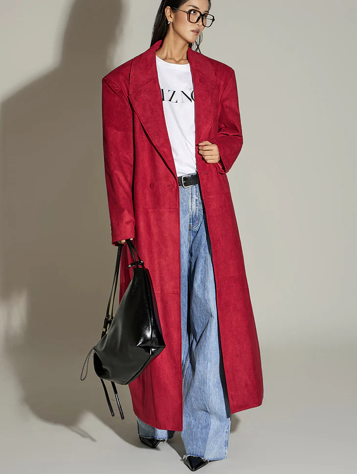 J2876 Suede Long Coat
