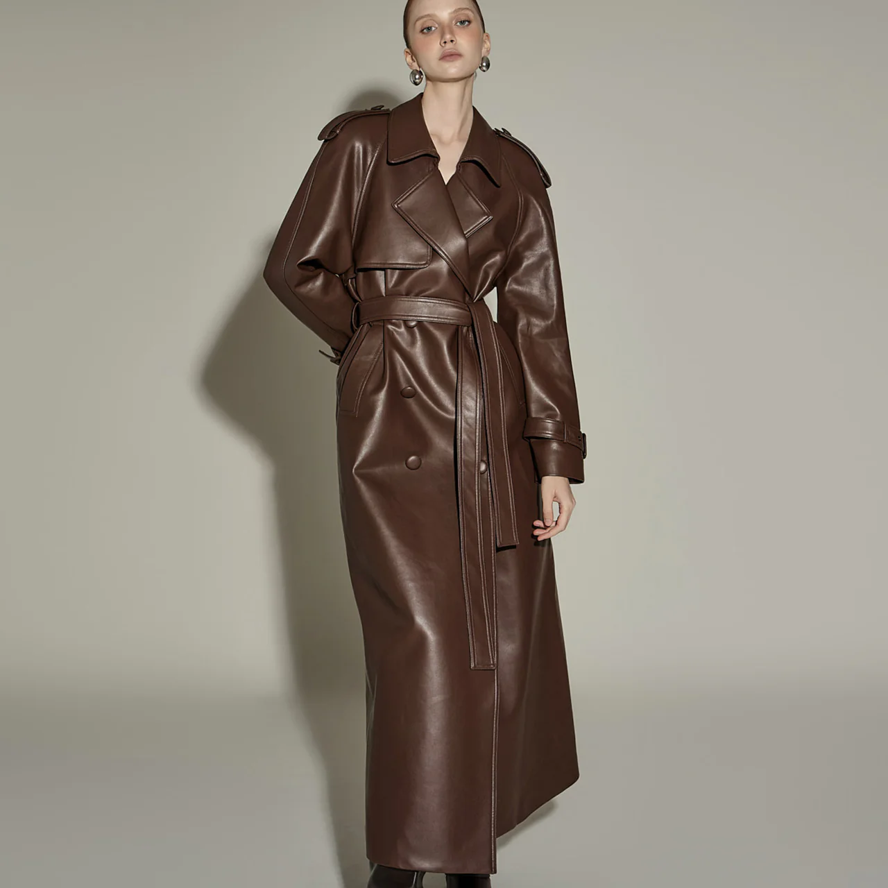 J2885 Trench Coat with Belt - Image 2