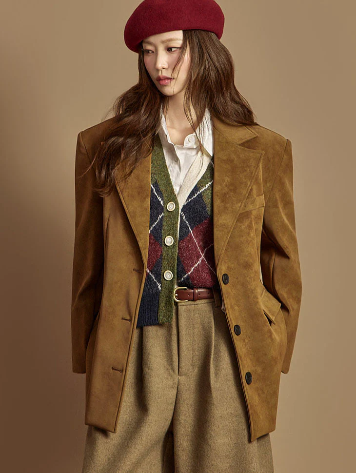 J2938 Suede Coller Jacket