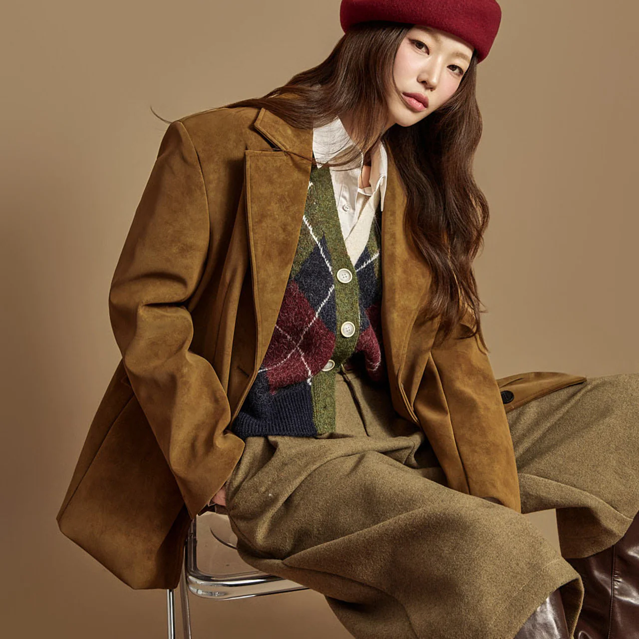 J2938 Suede Coller Jacket - Image 2