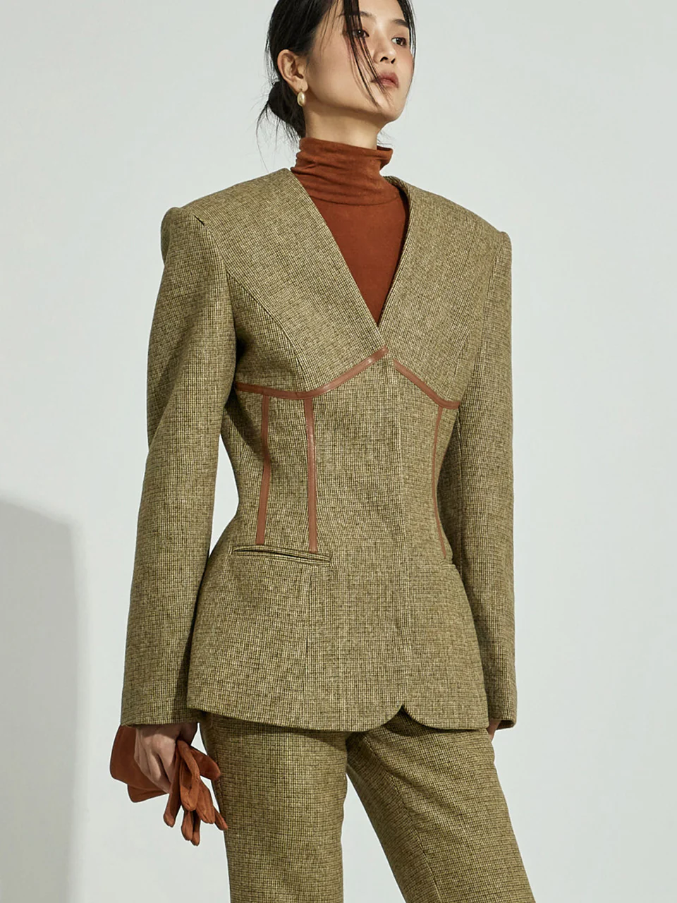 J2982 Corset Line Wool Jacket