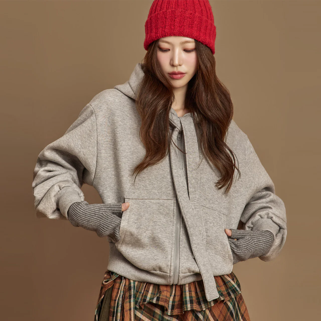 J2989 Fleece Hooded Zip-Up Jacket - Image 2