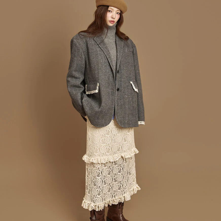 J2996 Lace Wool Jacket - Image 2