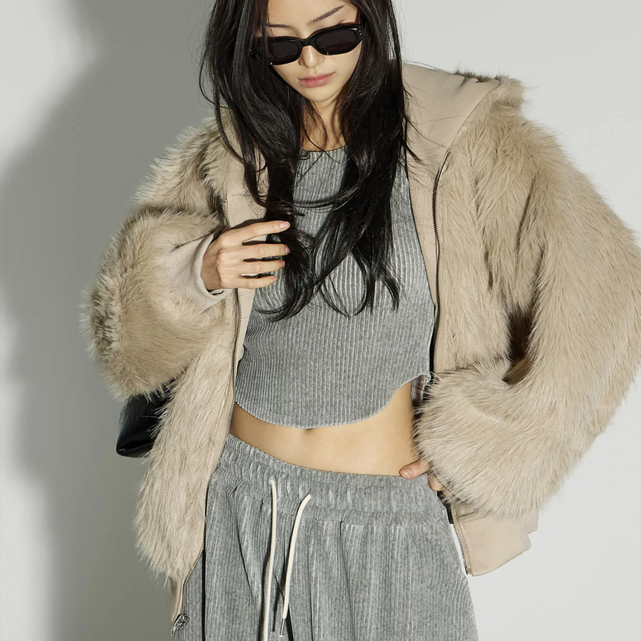 J3023 Fur Hooded Jacket - Image 2