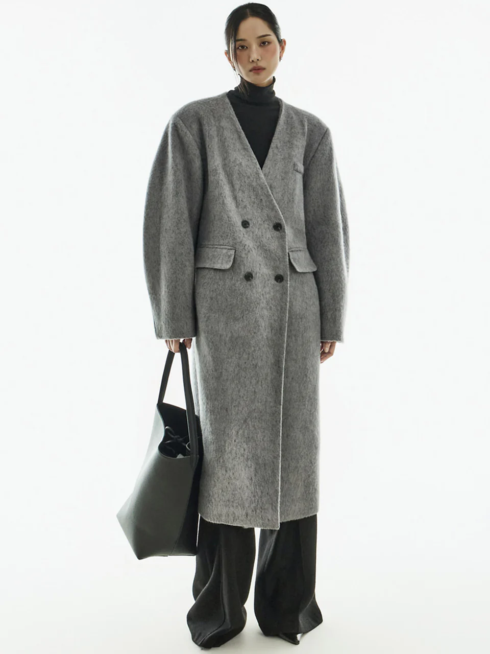 J3038 Collarless Coat with Strap Set