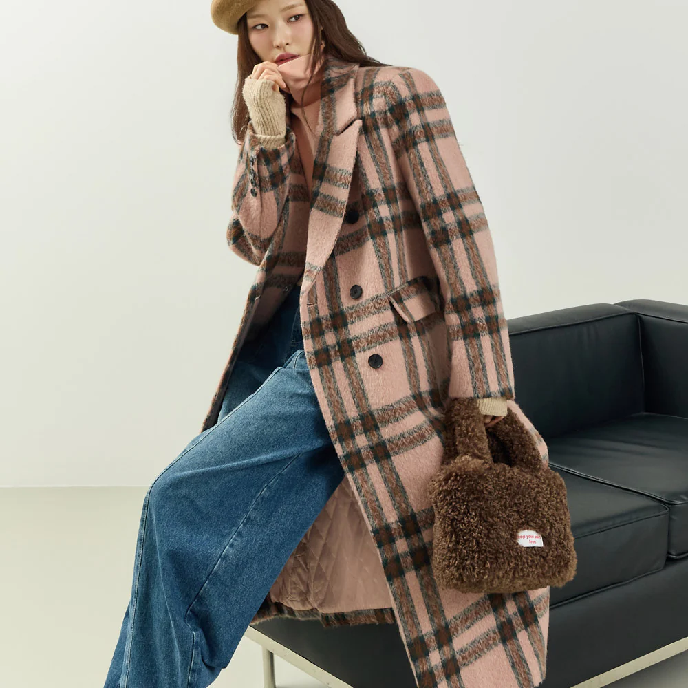 J3056 Check Long Coat - Image 2