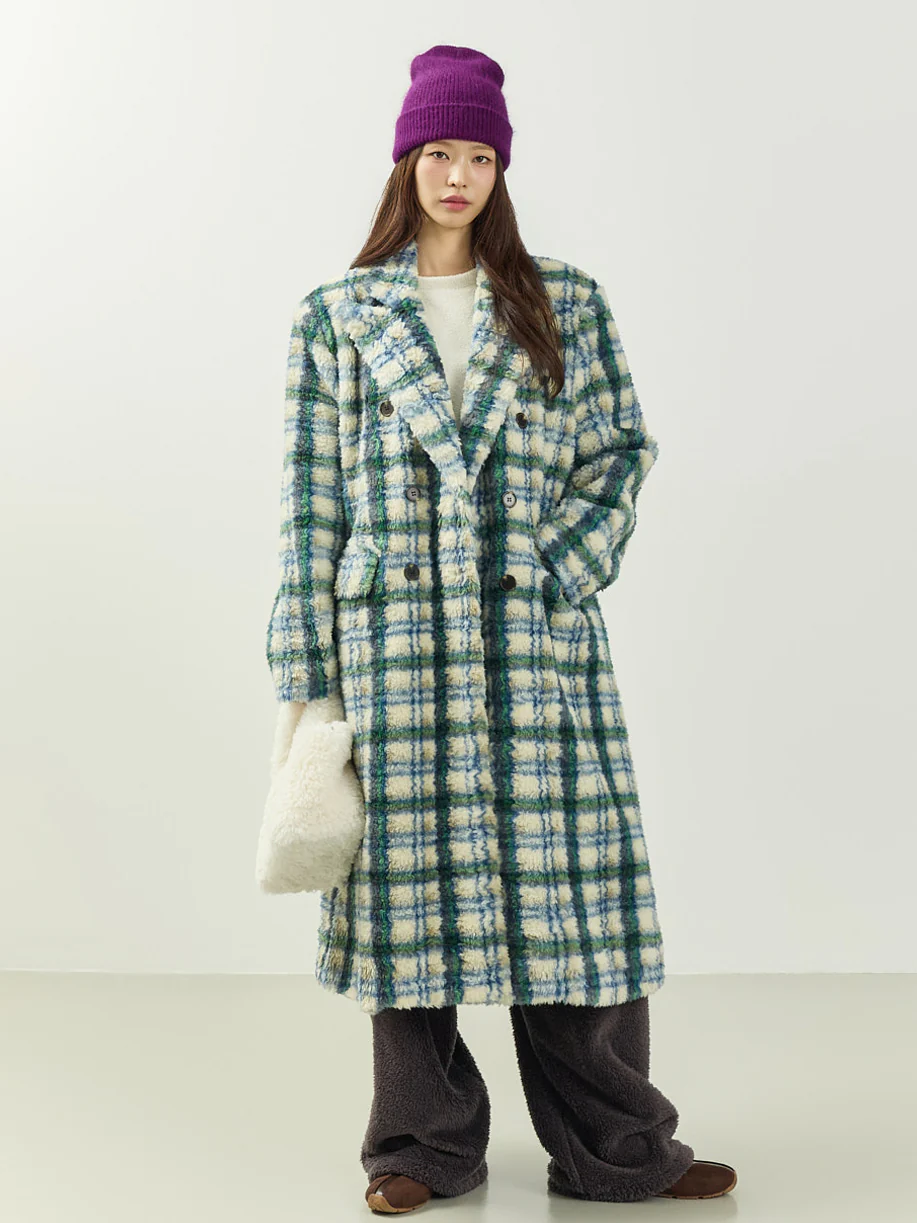 J3060 Boucle Check Long Coat